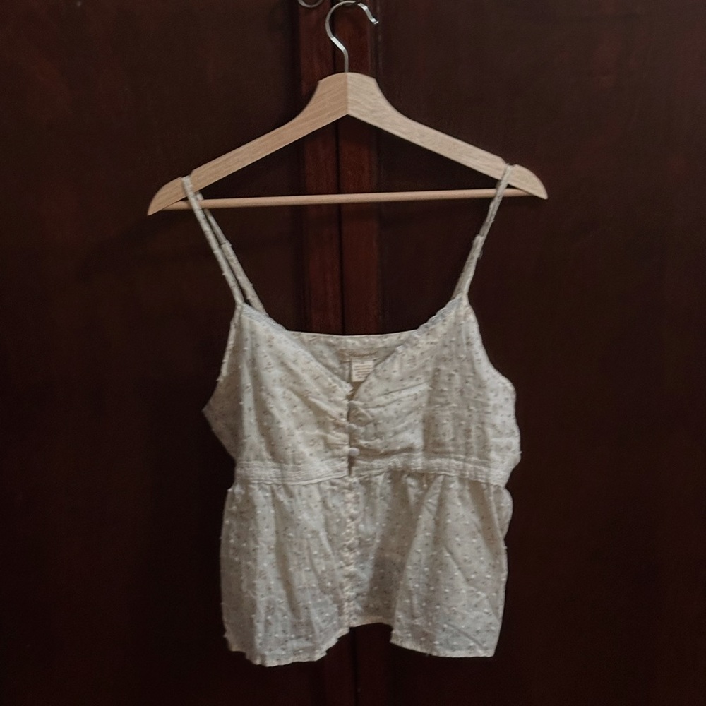 Lightweight Ivory Eyelet Camisole Top